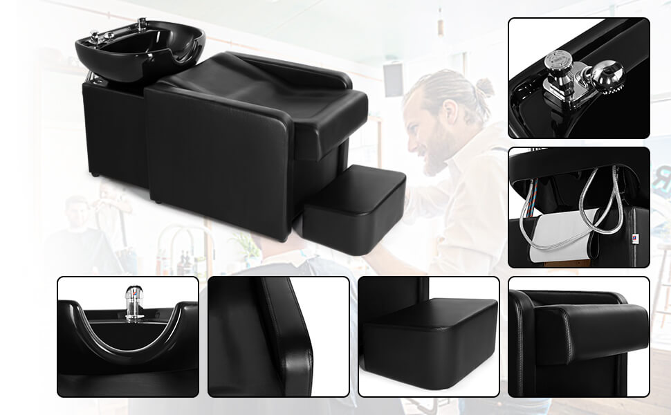 #1007 Shampoo Station Backwash Chair Shampoo Bowl Sink Unit Station Artist hand