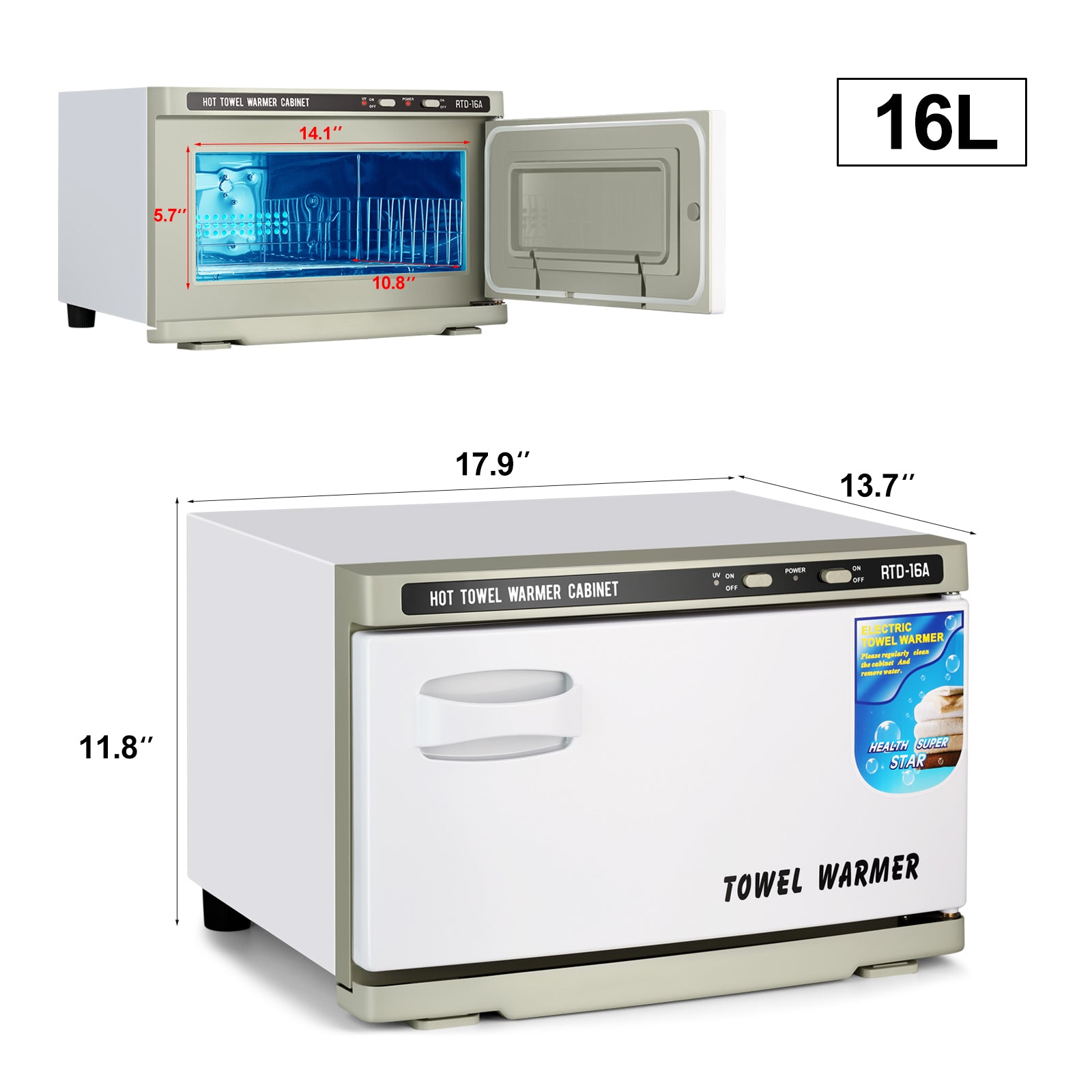 16L 23L 32L 48L, calentador de toallas calientes Toalla de salón gabinete caliente para tratamientos faciales peluquero esteticista