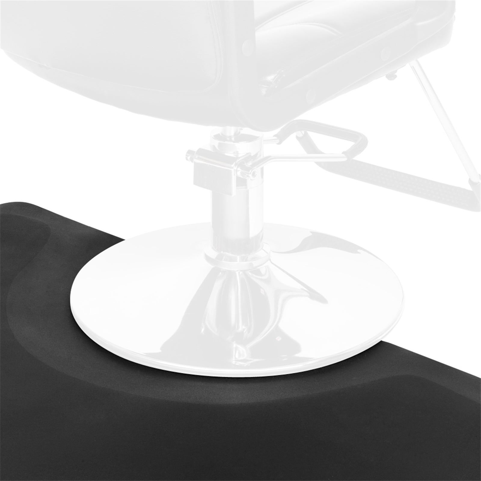 3′x 5′x 1/2" Beauty Salon Semicircle Anti-fatigue Salon Mat Black Artist hand