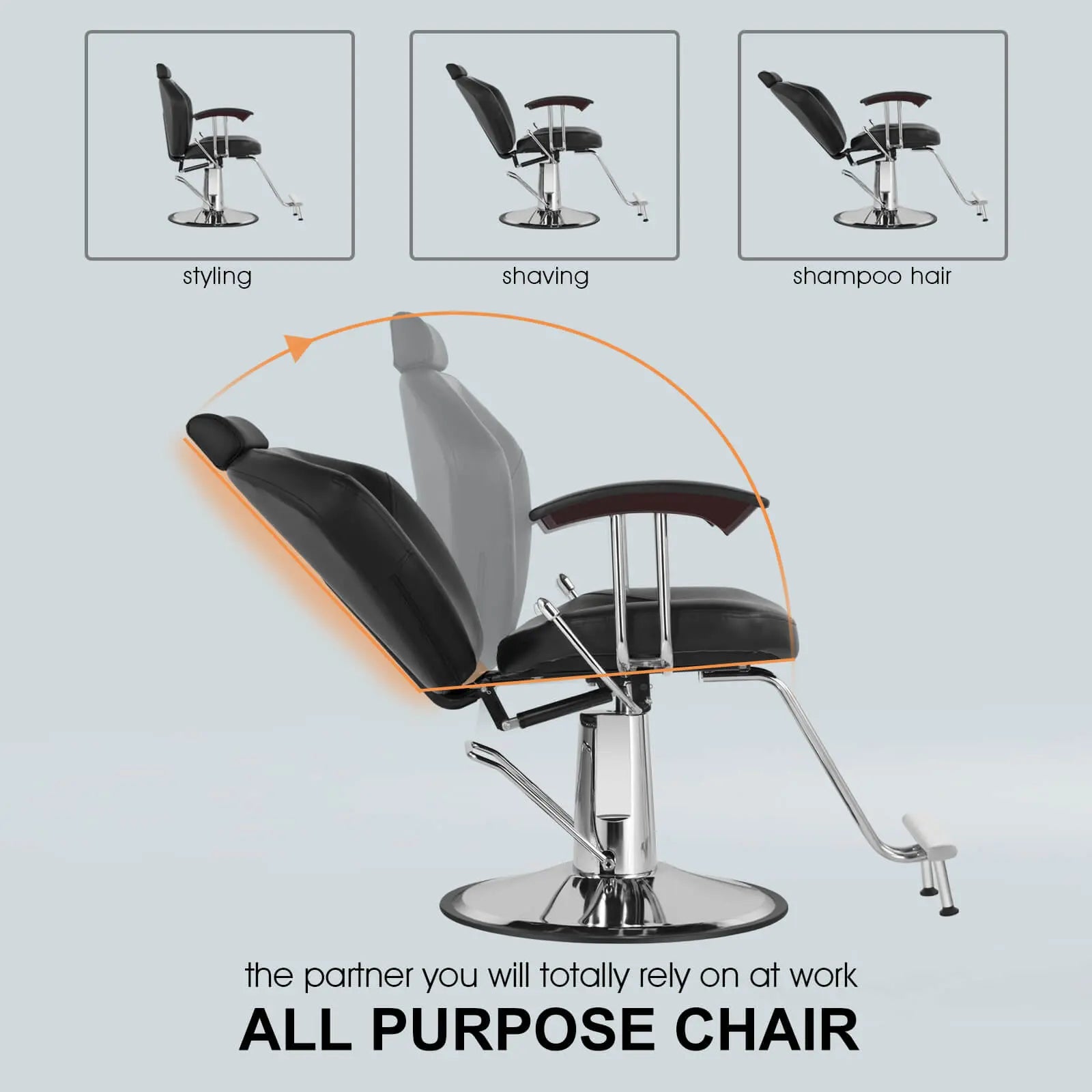 #5002 All Purpose Chairs for Barbershop Barber Chair Reclining, Both Sides Levers for Left-handed Artist hand