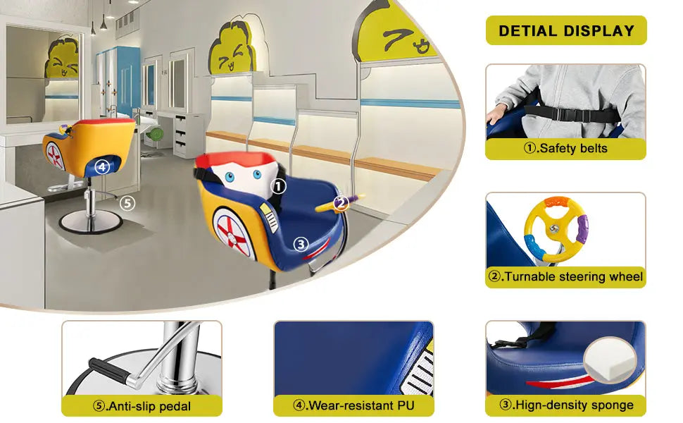 #5034 Kids Barber Chair Hydraulic Salon Chair for Children Artist hand