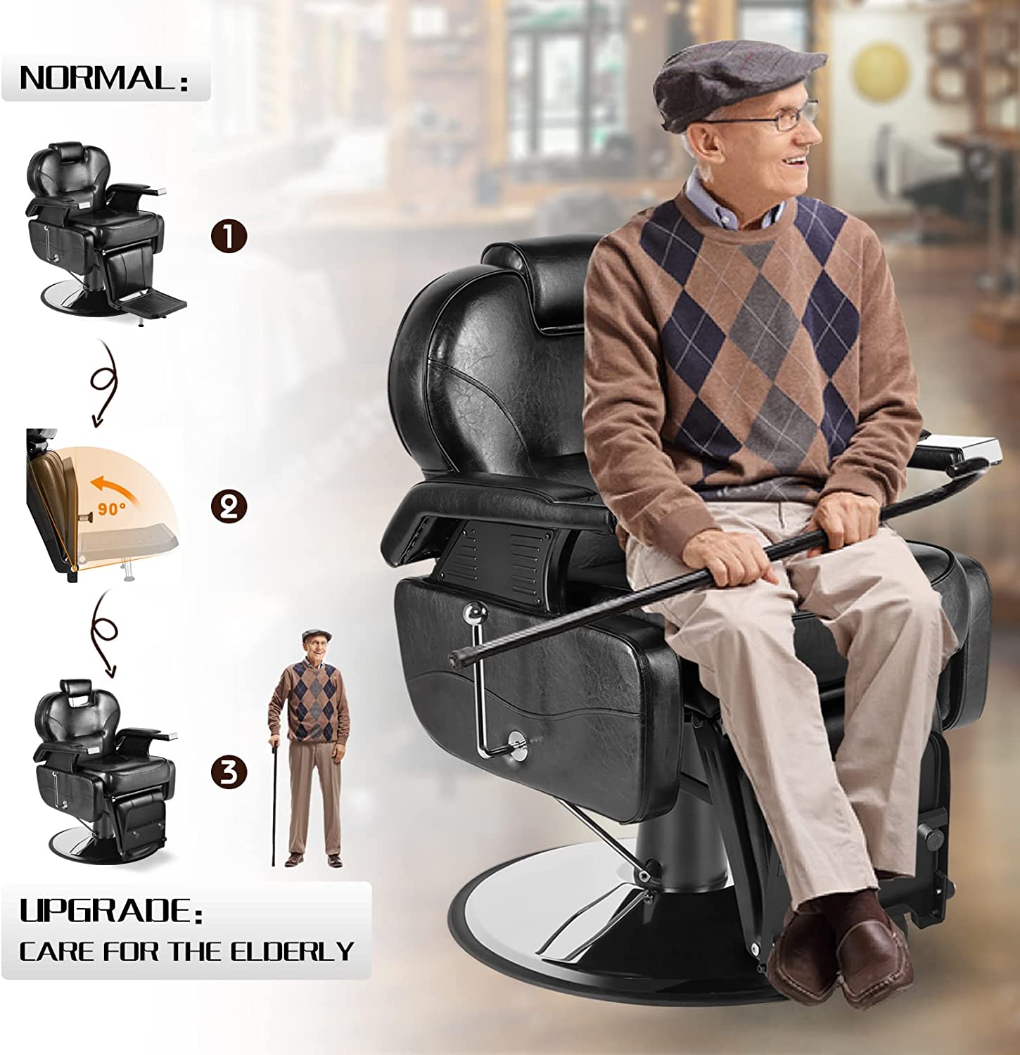 #5001 Hydraulic Reclining Heavy Duty Barber Chair
