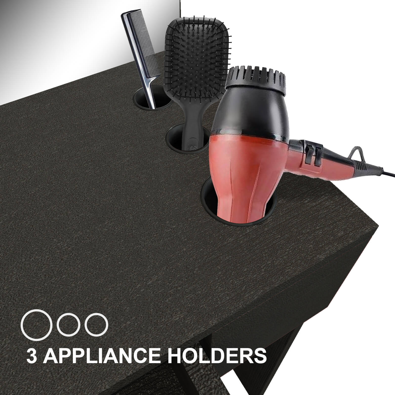 #11004 Wall Mount Salon Station Barber Stations Styling Station,Left Shelf Artisthand