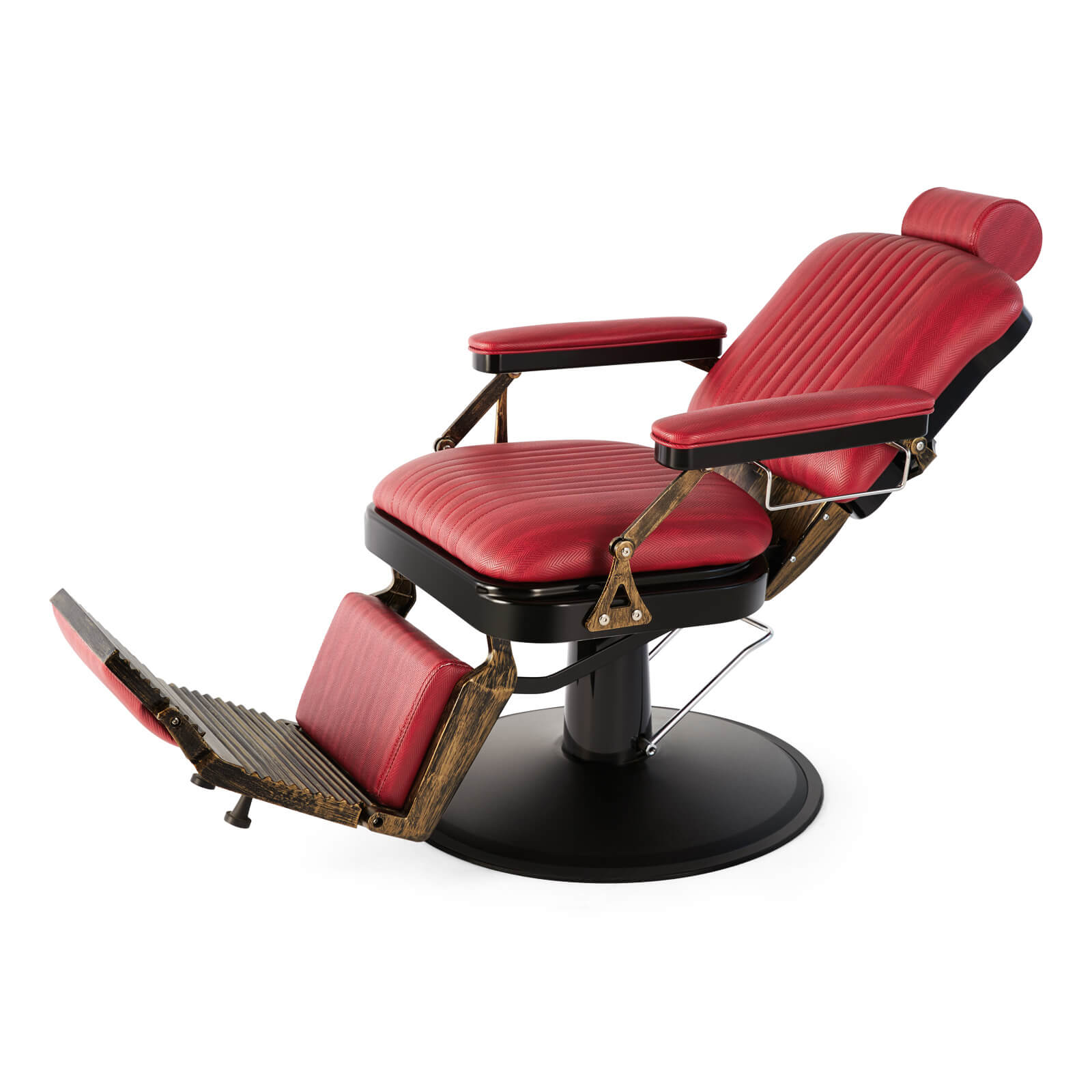 #5154 Retro Hydraulic Reclining Barber Chair (Burgundy) Artist hand