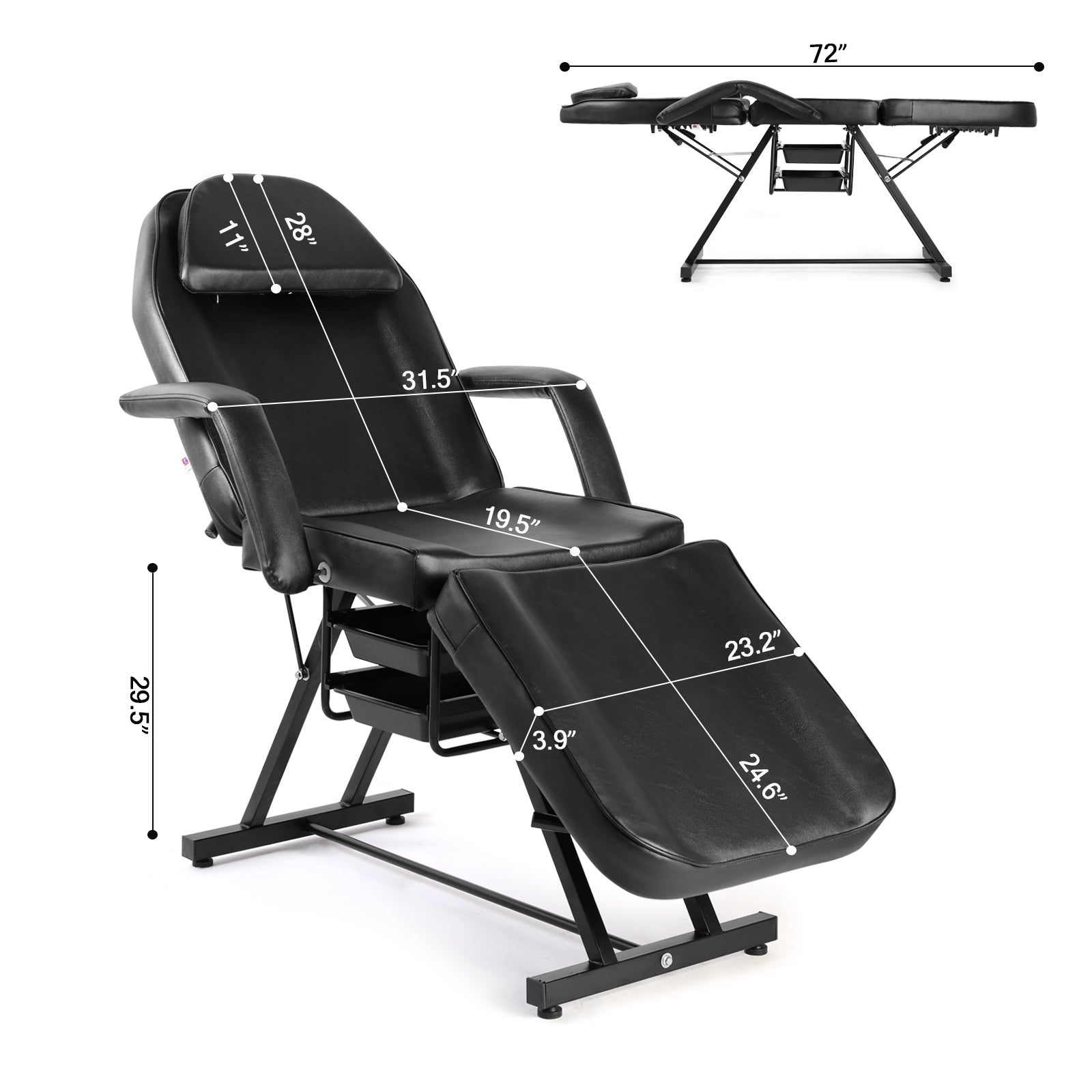 #2904 Massage Table Tattoo Chair Facial Bed*4