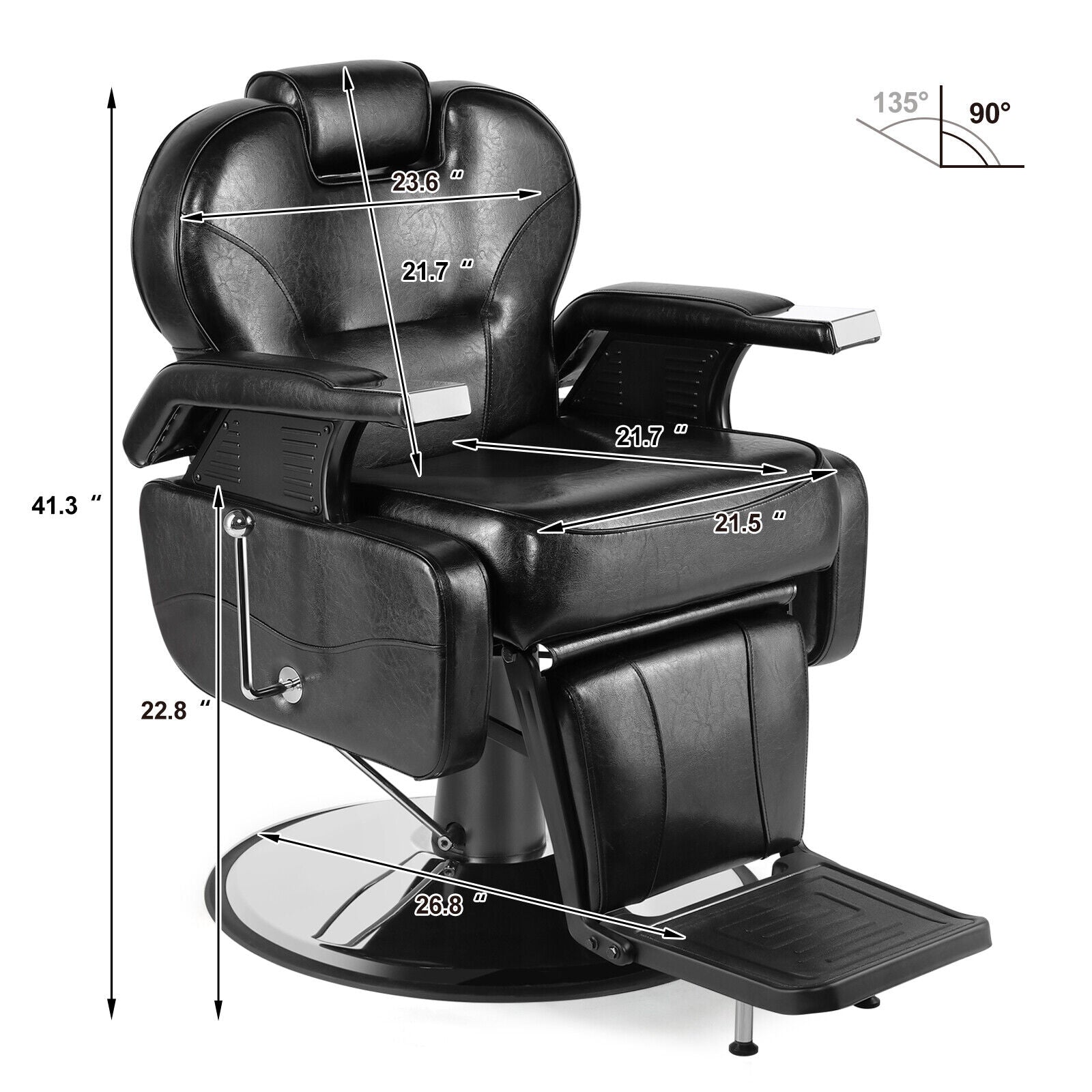 #5001 Hydraulic Reclining Heavy Duty Barber Chair  (bundle)