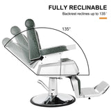 #5274 Silla de peluquero hidráulica reclinable de servicio pesado vintage (verde)