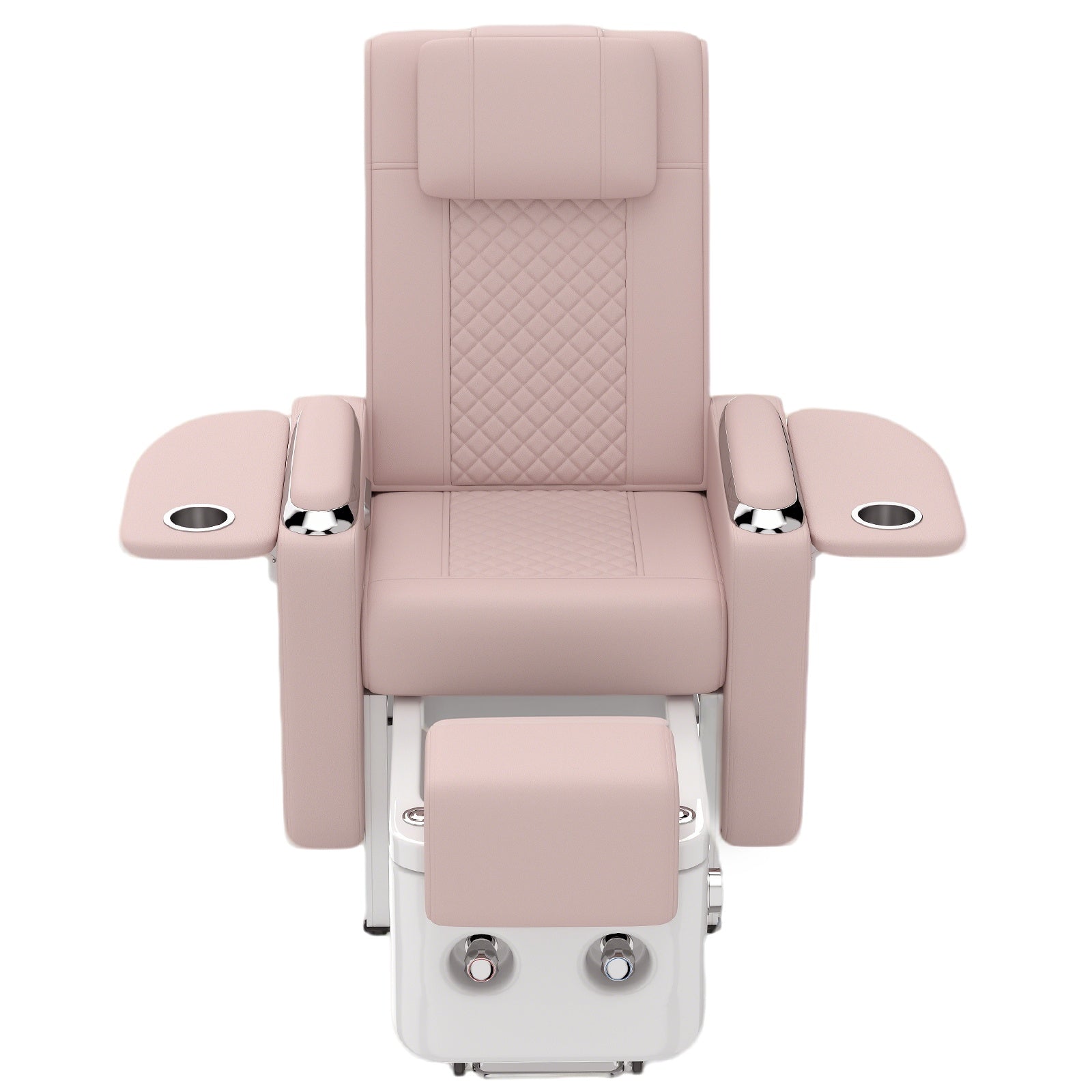 #1483 Pedicure Spa Chair Spa Chair with Foot Spa Basin, Manicure & Massage Chair, Electric Recline, 4-Head Back Massage, Hot/Cold Water Controls, LED Light & Jet Tub, Fast Drain Pump, Pull-Out Bowl (Pink)