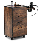 #7015 Vintage Rolling Salon Station Beauty Barber Spa Trolley Storage Cart