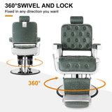 #5274 Silla de peluquero hidráulica reclinable de servicio pesado vintage (verde)