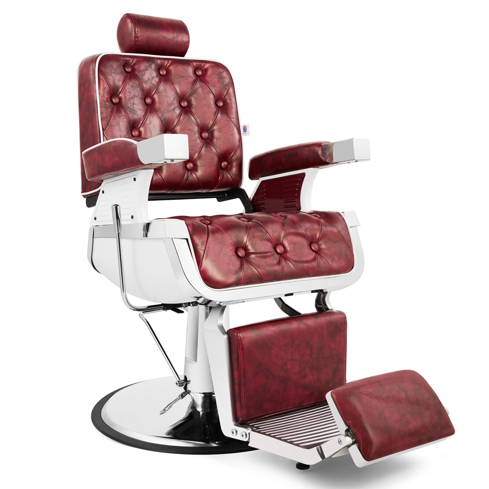 #5173 Vintage Heavy Duty Recline Hydraulic Barber Chair (Burgundy)