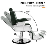 #5274 Vintage Heavy Duty Recline Hydraulic Barber Chair (Green)