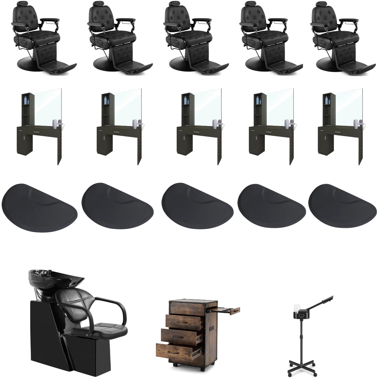 5+ Station 5079 Barber Chair Bundle with Backwash