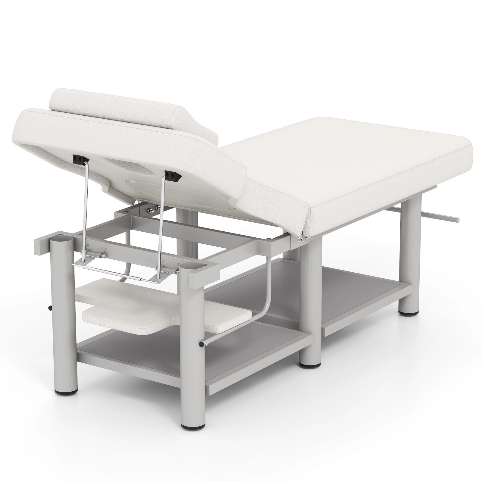 #2085 Heavy Duty Professional Stationary Massage Table, Wide Spa Facial Bed with Backrest