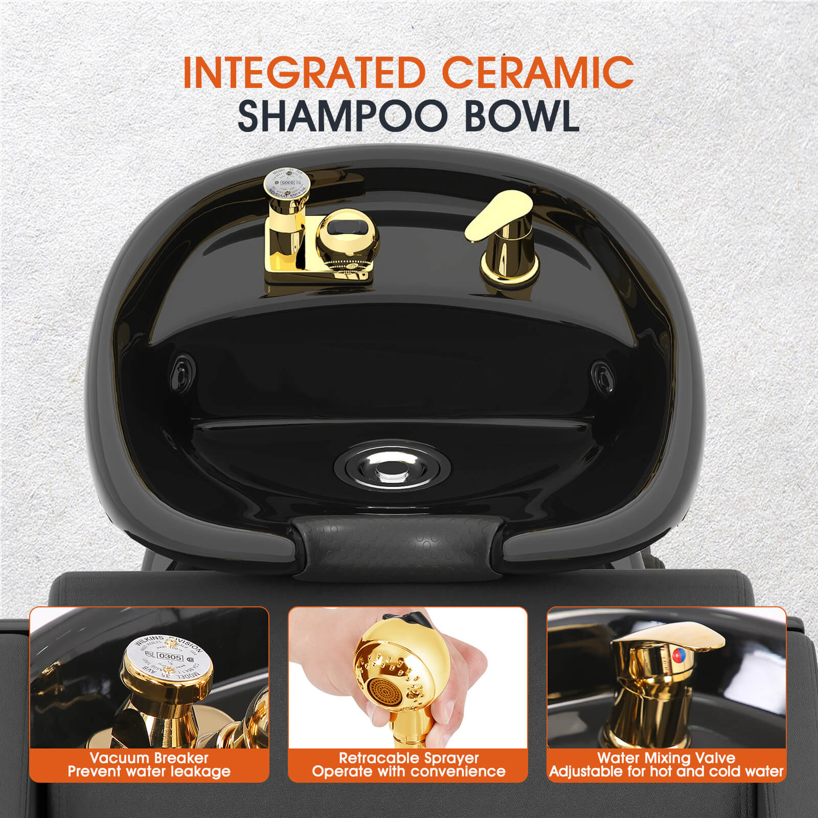 #10013 Shampoo Bowl, Wash Bowl, Ceramic Shampoo Bowl Station