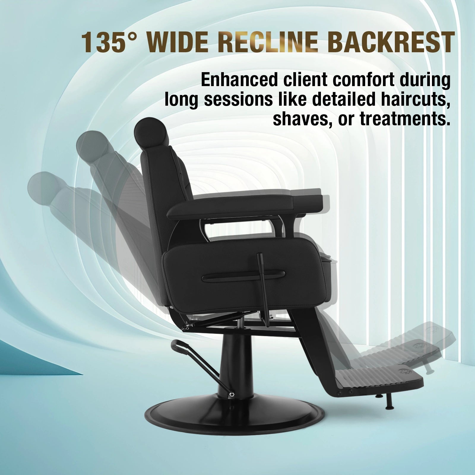 🆕#5081 Vintage Reclining 150° Hydraulic Barber Chair