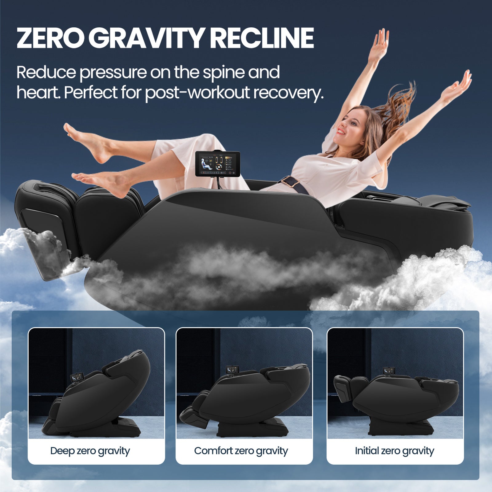 #2010 4D Massage Chair with Smart Body Detection, 3-Level Zero Gravity, 24 Auto Programs, 5-Level 4D Intensity, Airbag Compression, 3-Level Heat, Bluetooth & Wireless Charging