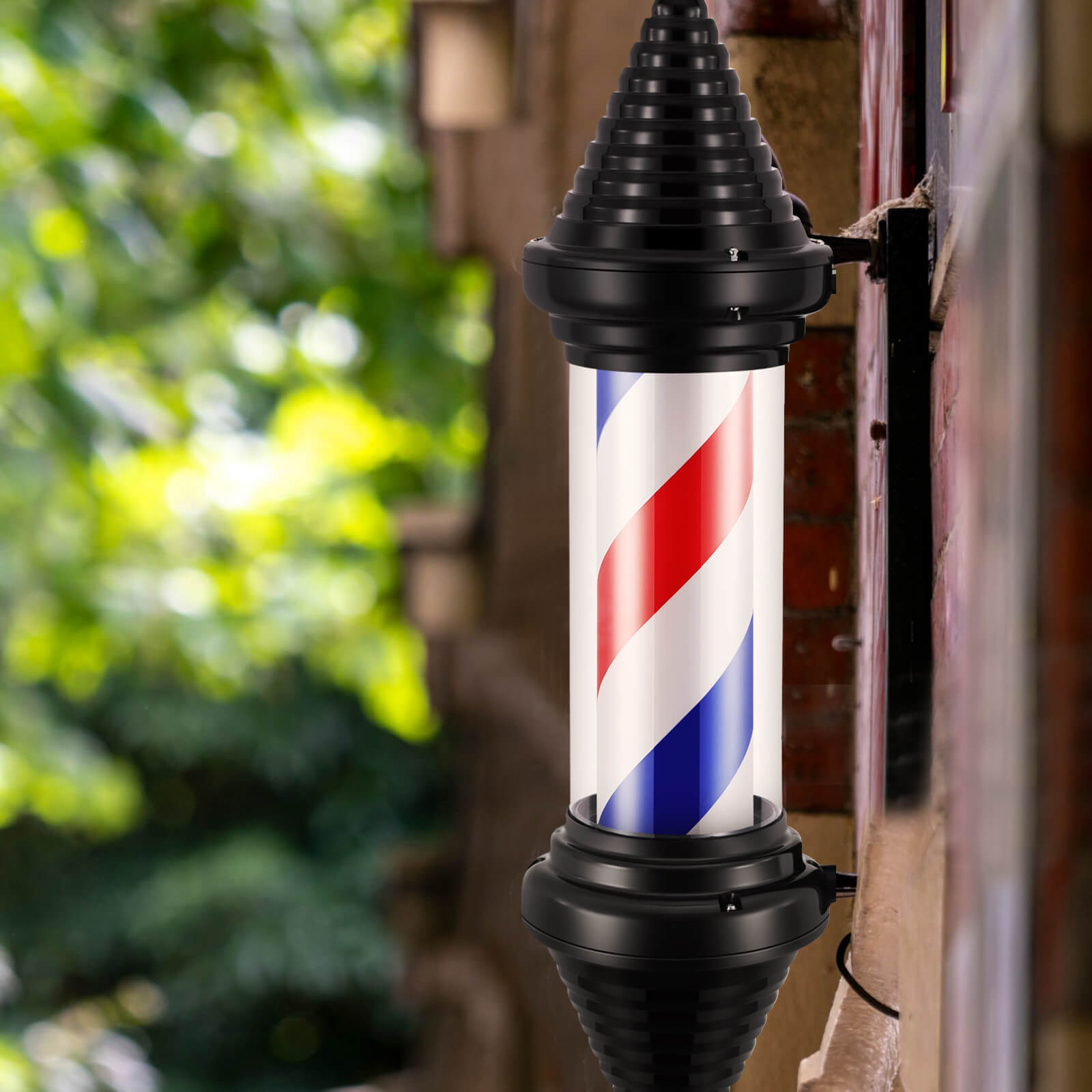 #4044 Rotating Light Vintage LED Barber Pole