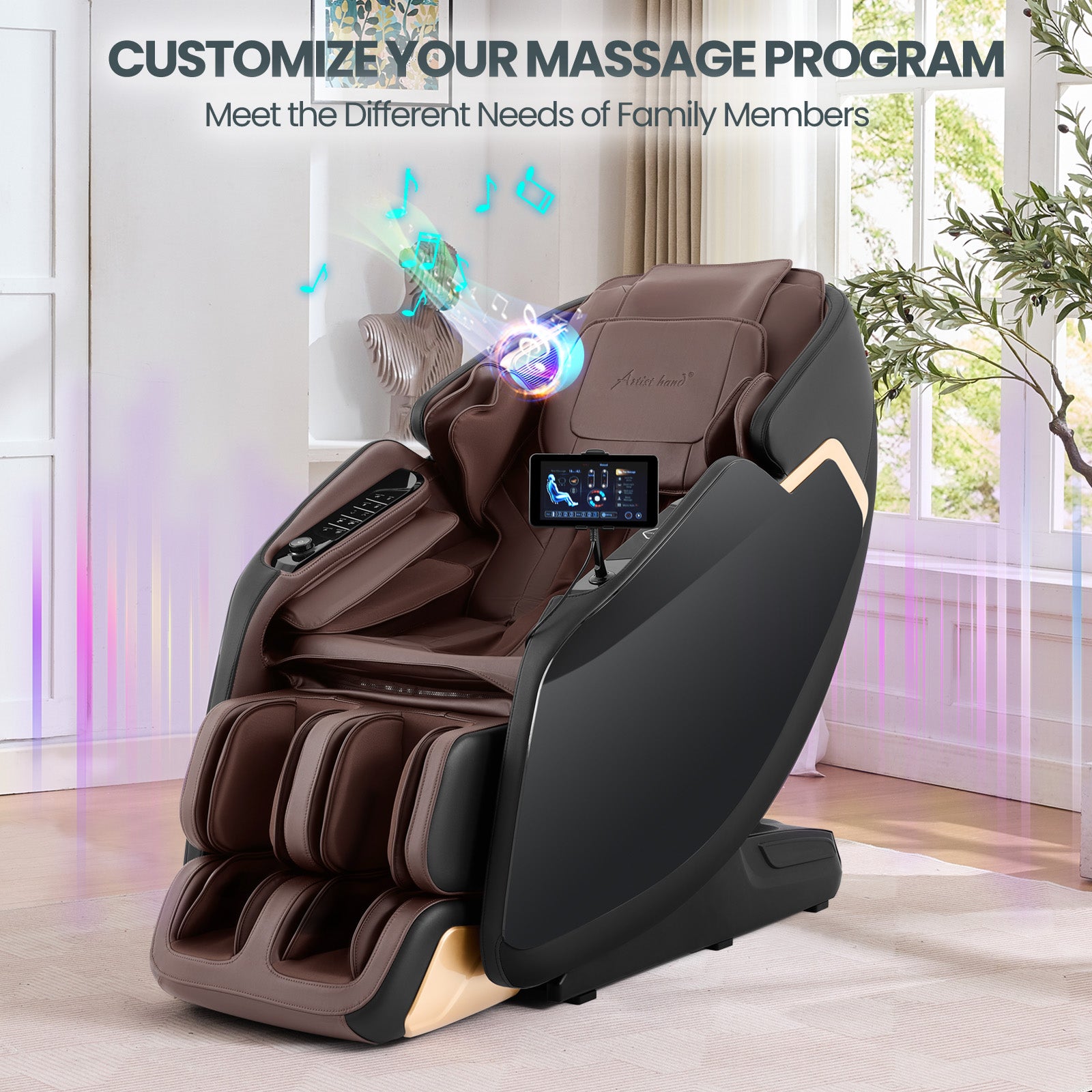 #2011 4D Massage Chair with Smart Body Detection, 3-Level Zero Gravity, 24 Auto Programs, 5-Level 4D Intensity, Airbag Compression, 3-Level Heat, Bluetooth & Wireless Charging