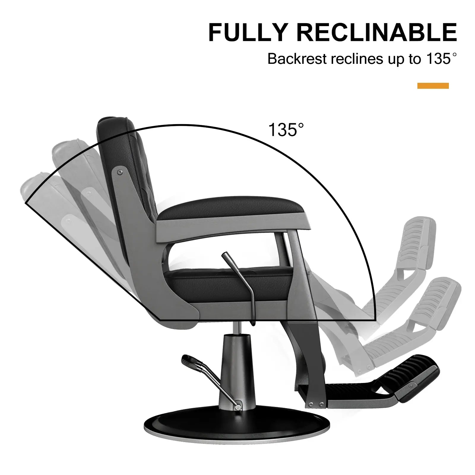 #5077 Retro Reclining Barber Chair for Barbershop