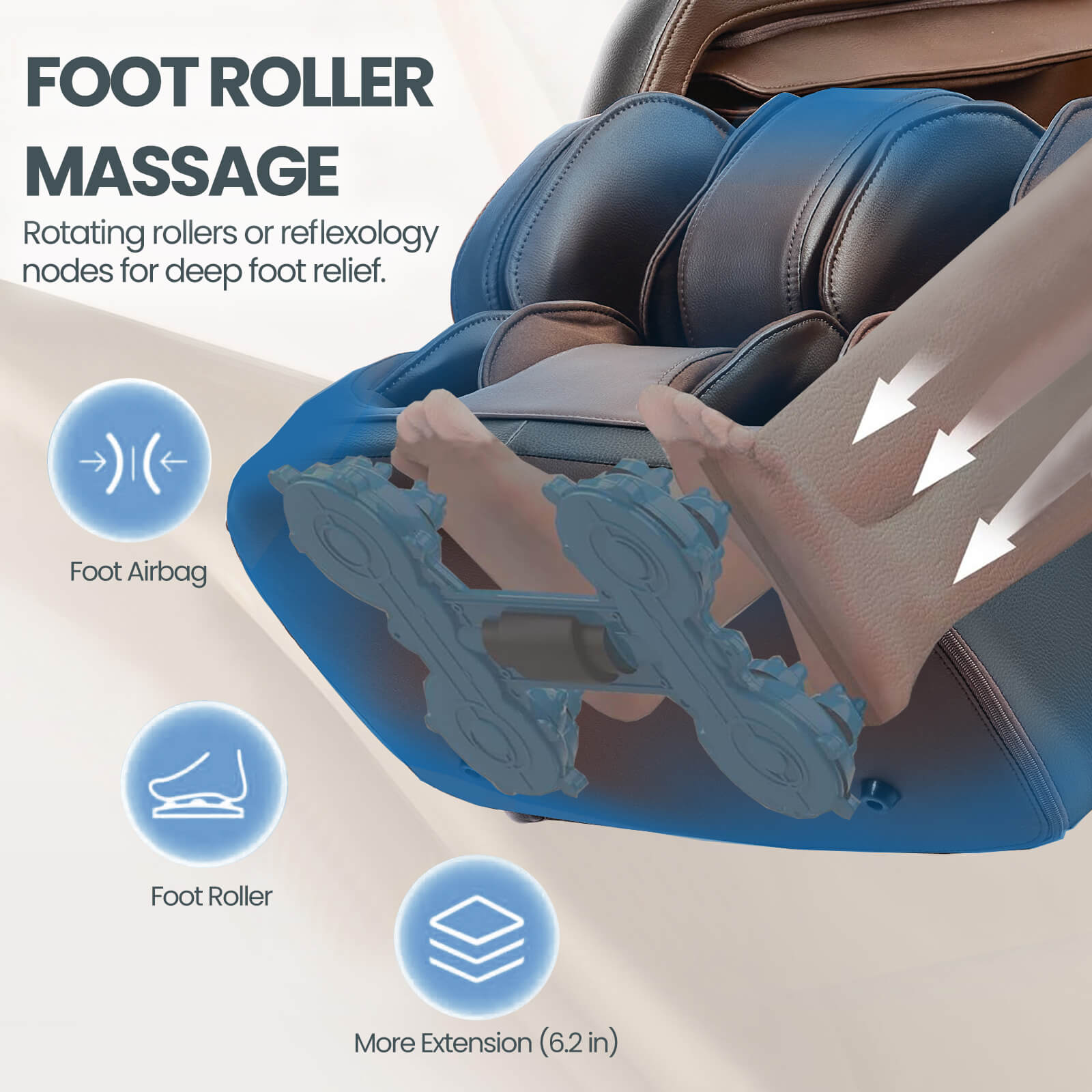 #20022 Zero Gravity Full Body Massage Chair ,2026 Newest Version Recliner with 10 Fix Rollers, 6 Modes, Bluetooth Speakers, Waist Heating, Foot Roller Massage, Full-Body Airbags, Black/Brown