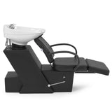 #1902 Shampoo Bowl, white 47’’ Ceramic Bowl Shampoo Chair Adjustable Backwash Sink Salon Wash Unit Shampoo Station Artist hand