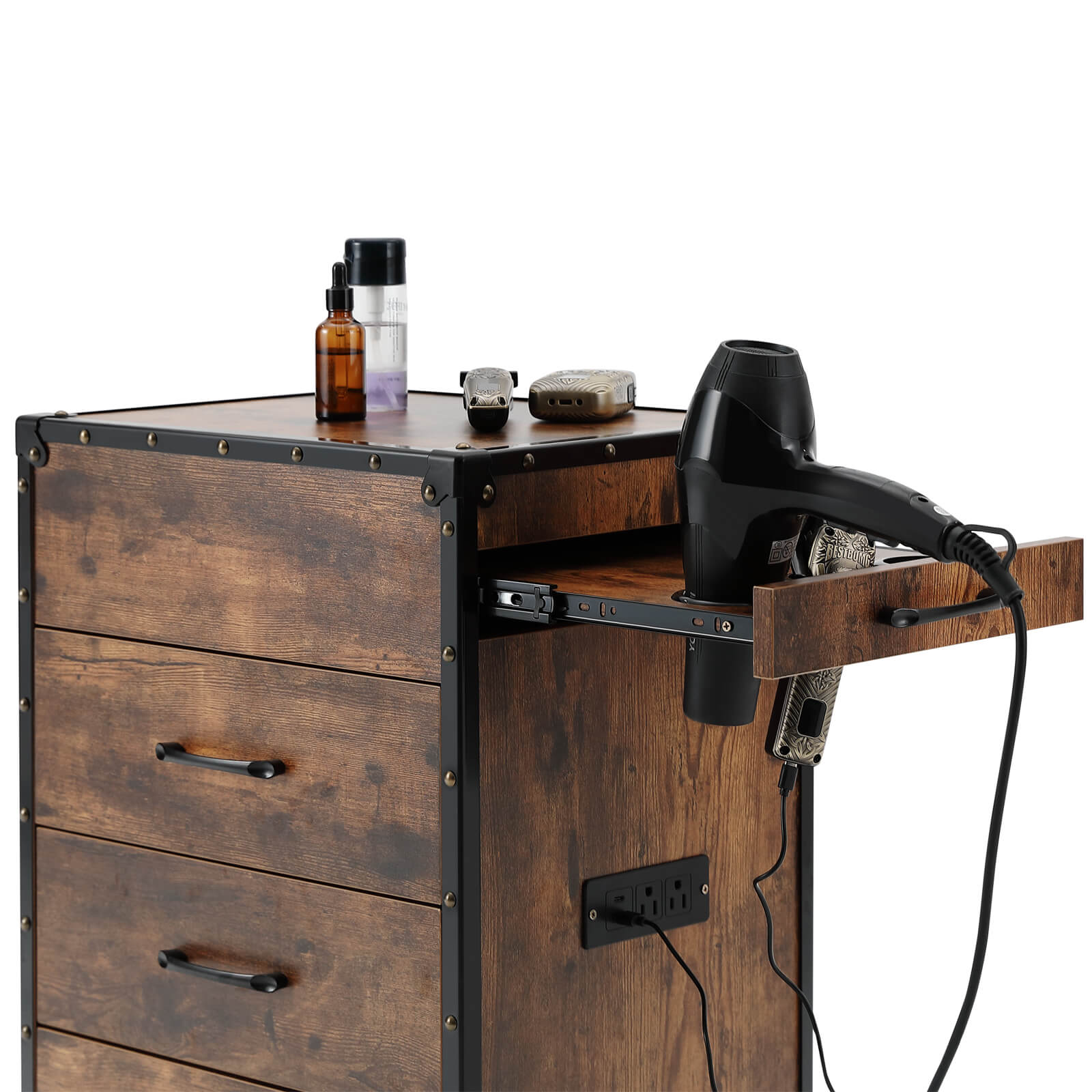 #7015 Vintage Rolling Salon Station Beauty Barber Spa Trolley Storage Cart