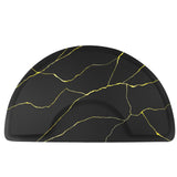 #10028 Barber Chair Mat with Black Gold Marble Pattern, Semi-Circle, 3' x 5' x 1/2"