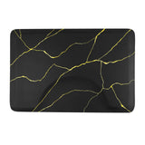 #10029 Barber Chair Mat with Black Gold Marble Pattern, Rectangular Salon Mat, 3' x 4' x 1/2"