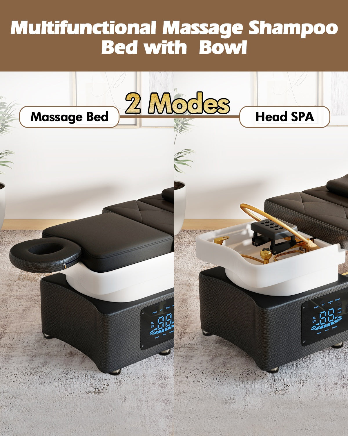 #2083 Head Spa Bed, Hair Washing, Shampoo Massage Bed with Water Cycle Salon Equipment for Beauty Head Spa, Constant Temperature System