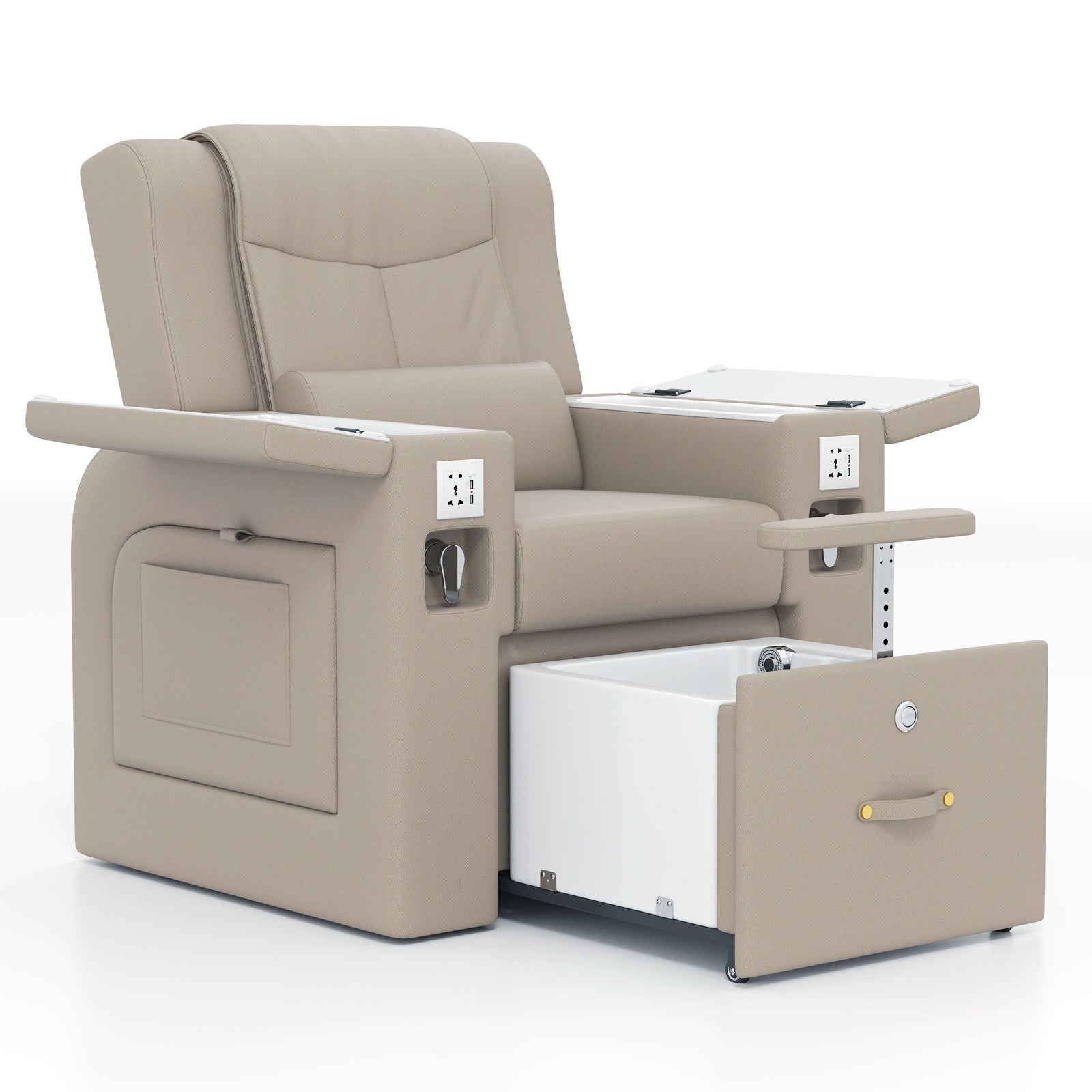 #1782 Pedicure Spa Chair, Massage Chair, with Smart Foot Bathtub, Hand Wash, Salon Chairs for Manicure, Foot Bath