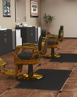 #10024 3 pies x 5 pies Alfombrilla para silla de peluquero Alfombrillas antifatiga para sillas de barbería y salón Alfombrilla para silla de salón cómoda, Rectángulo negro - 1/2 pulg. de espesor
