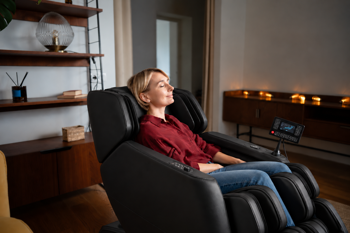 #20023 Massage Chair with 3-Level Zero Gravity, 6 Auto Programs, Airbag Compression, 3-Level Waist Heat, Foot Rollers, Bluetooth & Wireless Charging