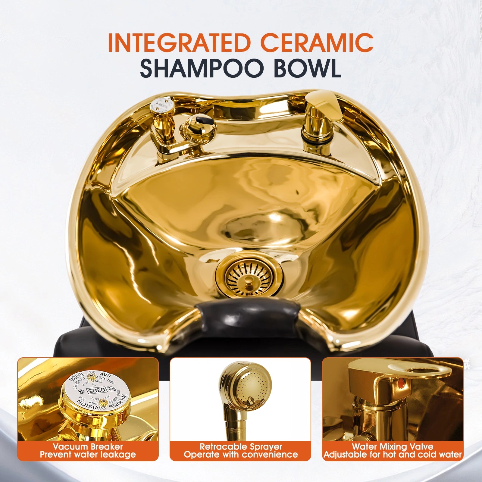 #1632 Shampoo Chair with Adjustable Neck Rest