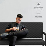 #1020 Waiting Chair, 56’’ Office Guest Chair, Reception Seating with Padded Cushion, Durable Metal Frame, for Beauty Salon Barber Shop