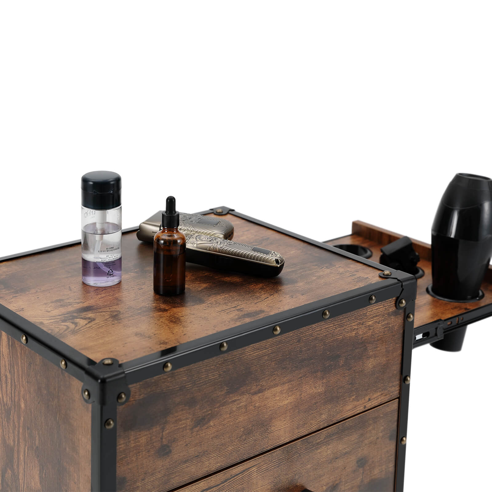 #7015 Vintage Rolling Salon Station Beauty Barber Spa Trolley Storage Cart