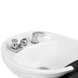 #1902 Shampoo Bowl, white 47’’ Ceramic Bowl Shampoo Chair Adjustable Backwash Sink Salon Wash Unit Shampoo Station Artist hand
