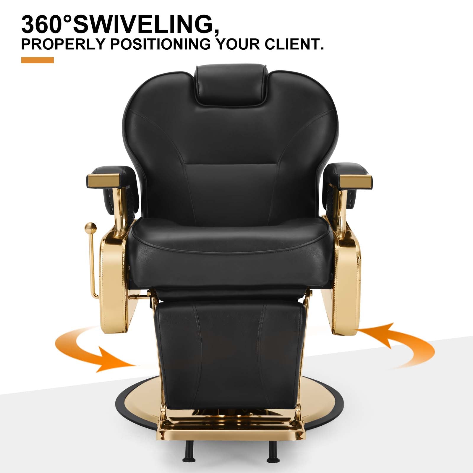 #5001 Barber Chair for Barbershop Salon Chair Beauty Styling Chair for Beauty Shop Gold/Black