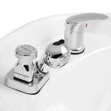 #1902 Shampoo Bowl, white 47’’ Ceramic Bowl Shampoo Chair Adjustable Backwash Sink Salon Wash Unit Shampoo Station Artist hand