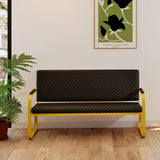 #1020 Waiting Chair, 56’’ Office Guest Chair, Reception Seating with Padded Cushion, Durable Metal Frame, for Beauty Salon Barber Shop