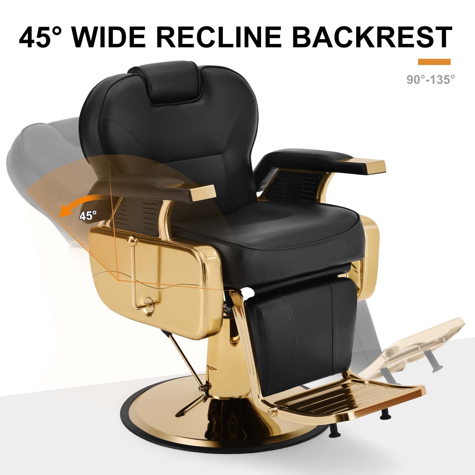 #5001 Barber Chair for Barbershop Salon Chair Beauty Styling Chair for Beauty Shop Gold/Black