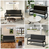 #1020 Waiting Chair, 56’’ Office Guest Chair, Reception Seating with Padded Cushion, Durable Metal Frame, for Beauty Salon Barber Shop
