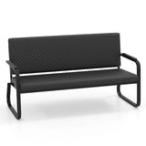 #1020 Waiting Chair, 56’’ Office Guest Chair, Reception Seating with Padded Cushion, Durable Metal Frame, for Beauty Salon Barber Shop