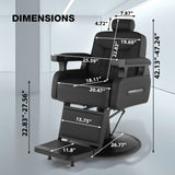 🆕#5081 Vintage Reclining 150° Hydraulic Barber Chair