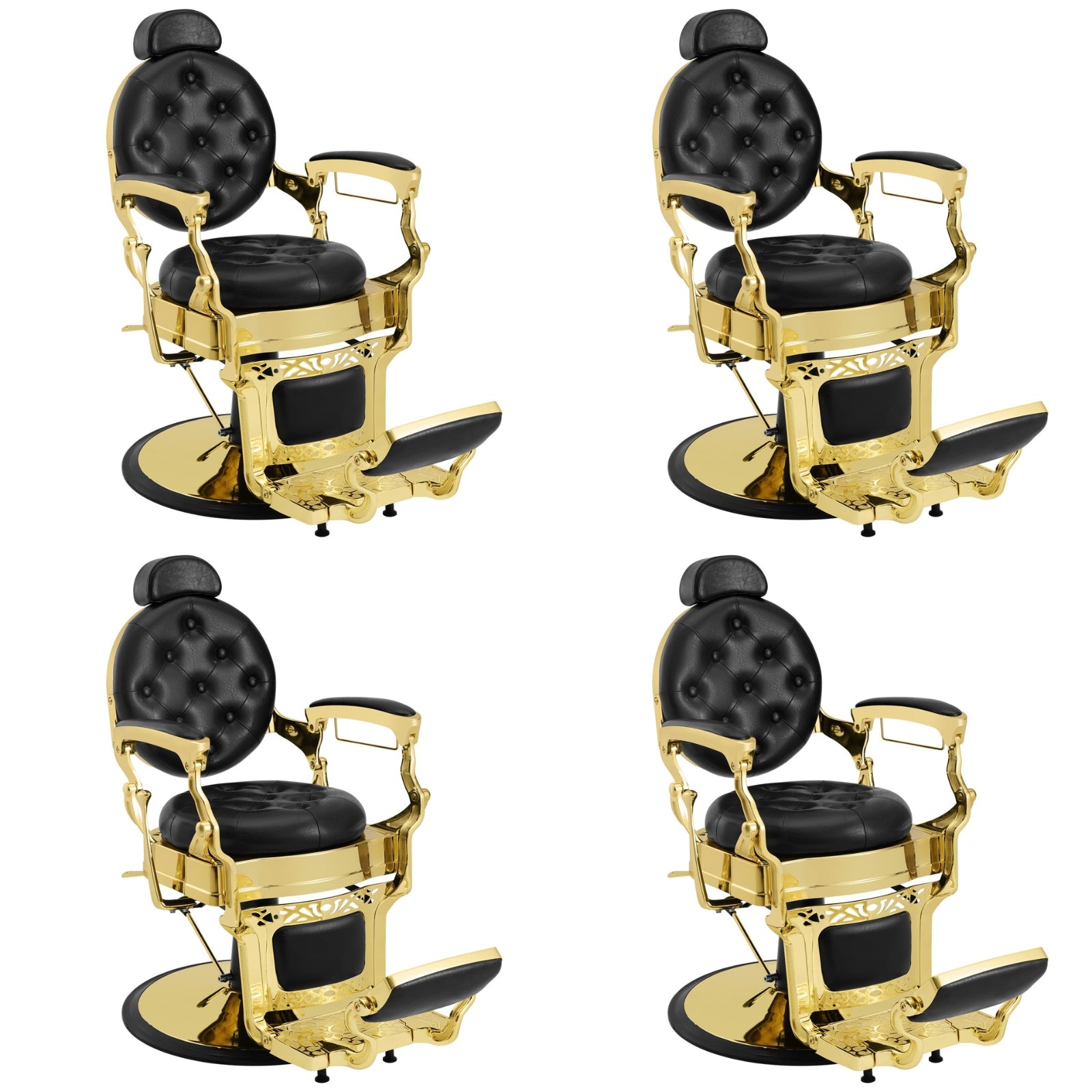 #5045 Silla de peluquero retro Silla de salón vintage (Oro) * 4