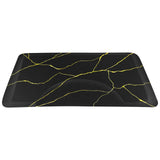 #10029 Barber Chair Mat with Black Gold Marble Pattern, Rectangular Salon Mat, 3' x 4' x 1/2"