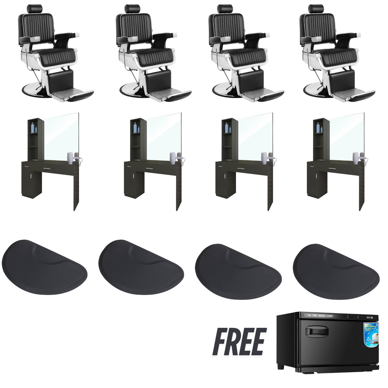 #5073 Barber Chair Package with Free Towel Warmer