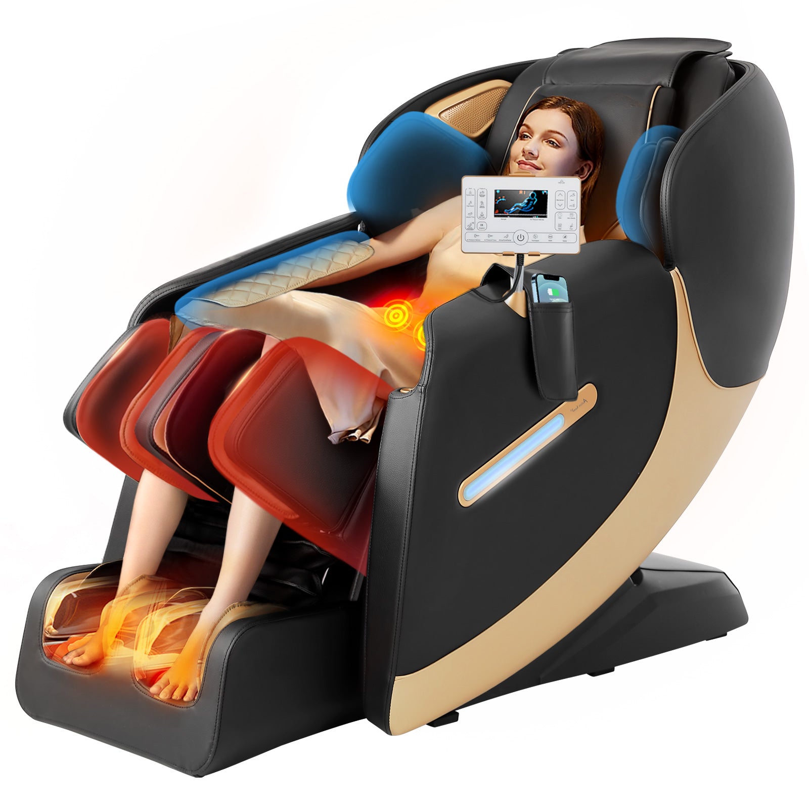 #2003 Massage Chair, SL Track Zero Gravity ,12 Modes, Bluetooth, Body Scan, Airbags Massage, Knee Heating