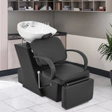 #1902 Shampoo Bowl, white 47’’ Ceramic Bowl Shampoo Chair Adjustable Backwash Sink Salon Wash Unit Shampoo Station Artist hand
