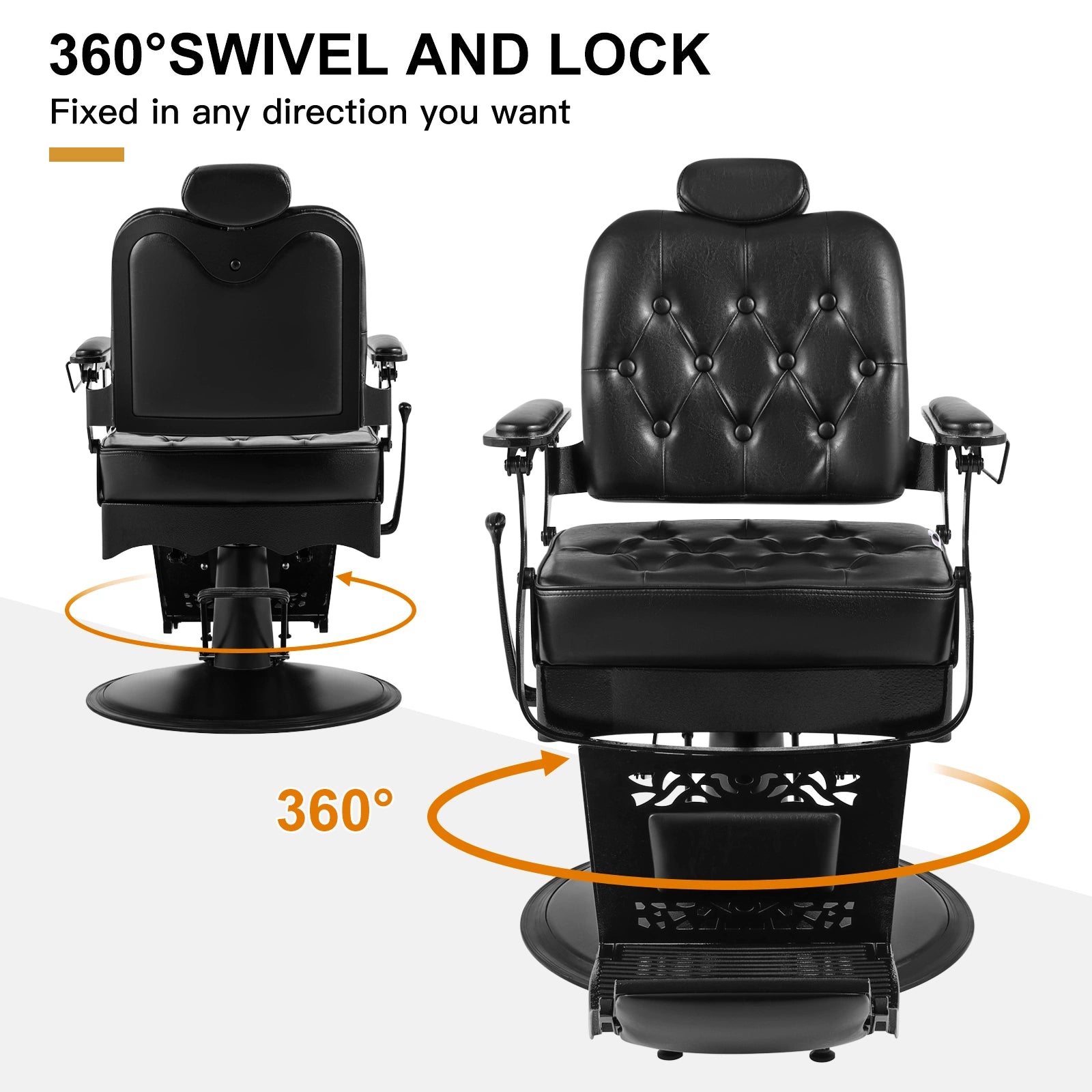 #5041 Silla de peluquero vintage Silla de salón reclinable hidráulica de servicio pesado